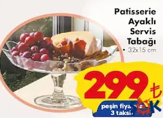 PAŞABAHÇE PATİSSERİE AYAKLI SERVİS TABAĞI 32X15 CM fiyat ve kampanya bilgisi